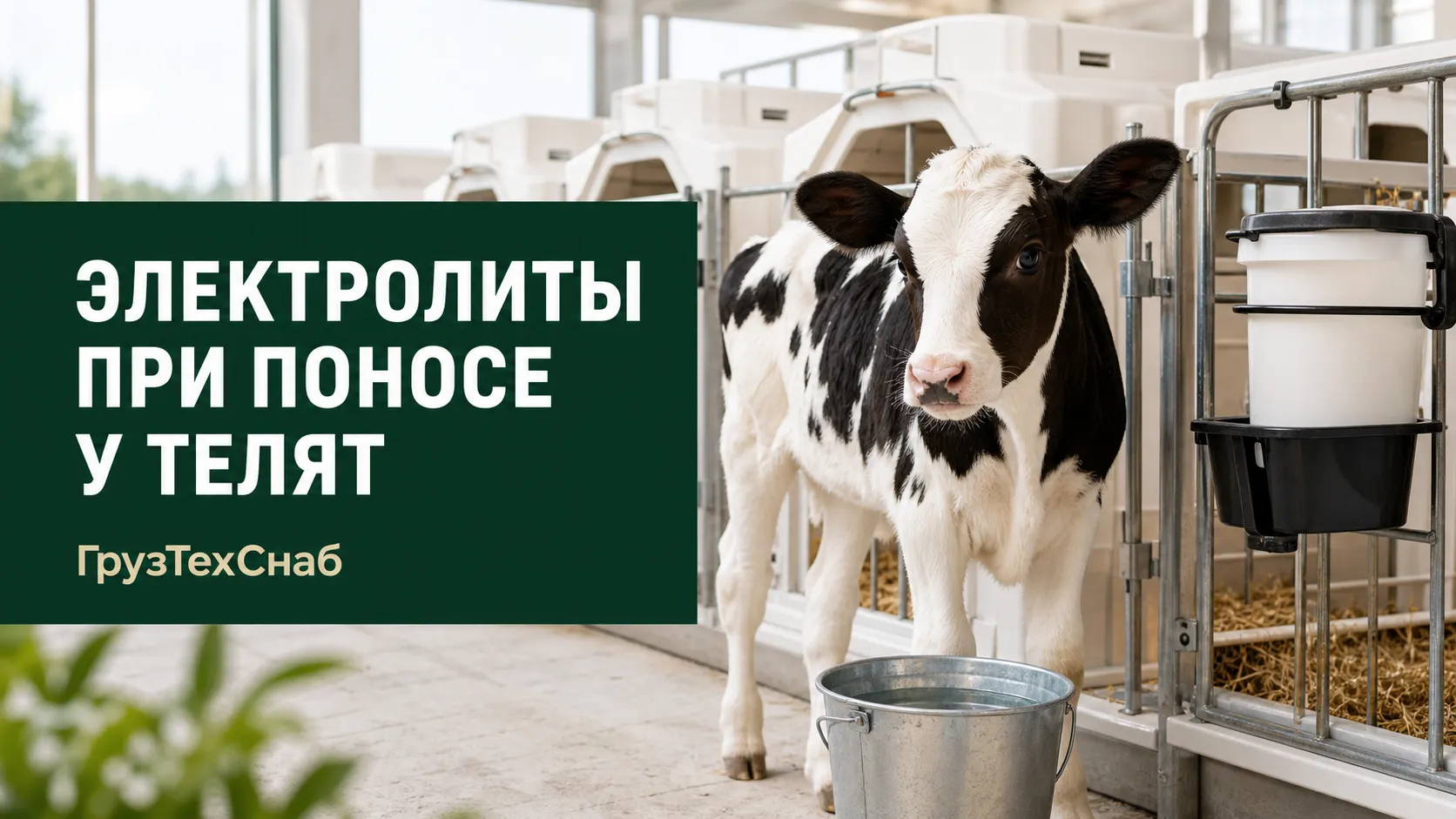 Телёнок в чистом профилактории рядом с водой — электролиты при поносе у телят